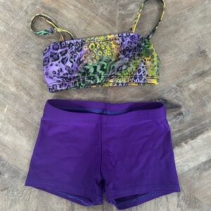 Purple and Multicolor dance Set